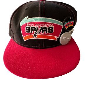 Hardwood Classics Womens Size 8 Cap Black and Pink San Antonio Spurs Fitted NBA
